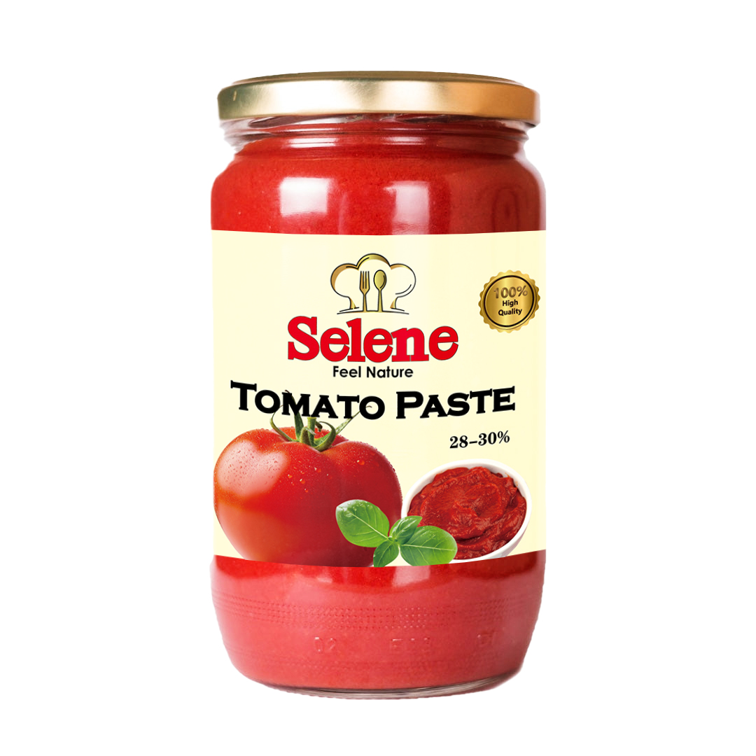 Glass jar tomato paste