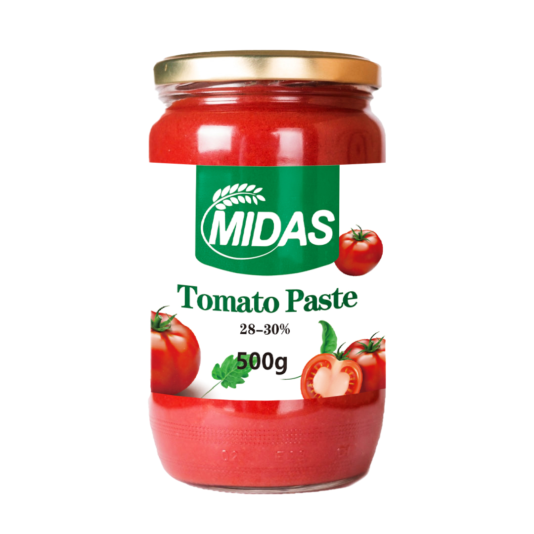 Glass jar tomato paste